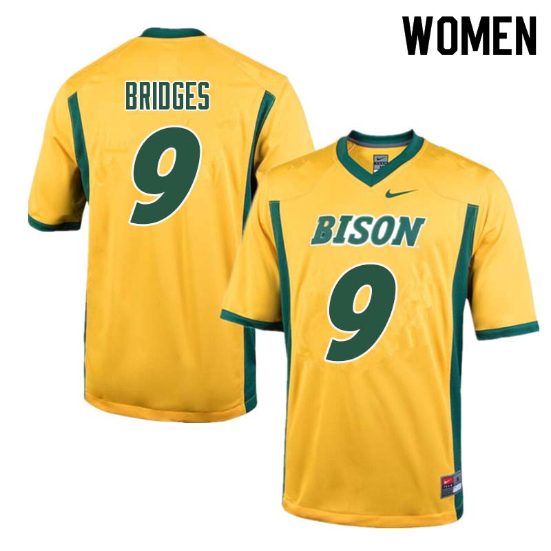 Women #9 Marquise Bridges North Dakota State Bison College Football Jerseys Sale-Yellow